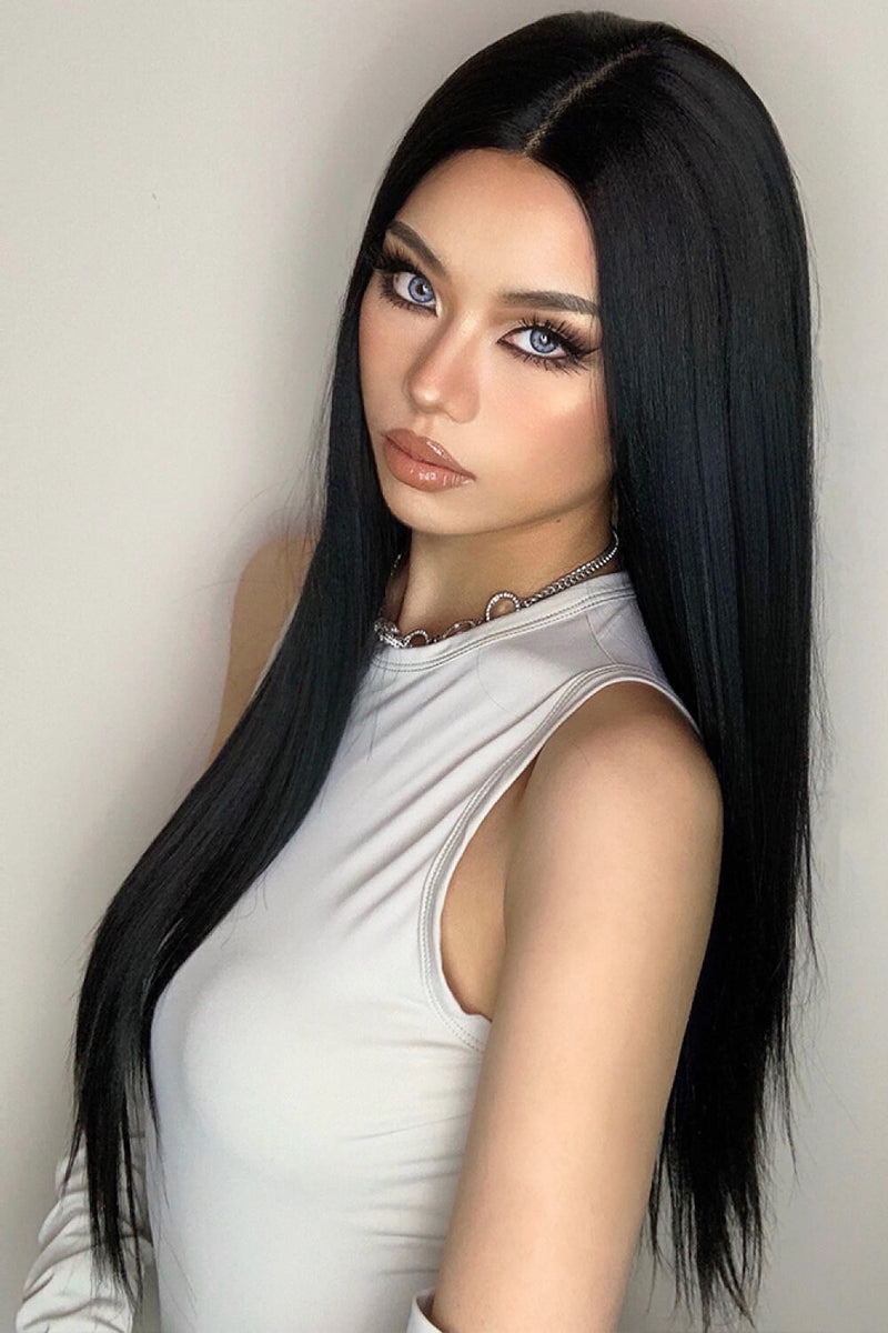 13*2" Long Lace Front Straight Synthetic Wigs 26" Long 150% Density