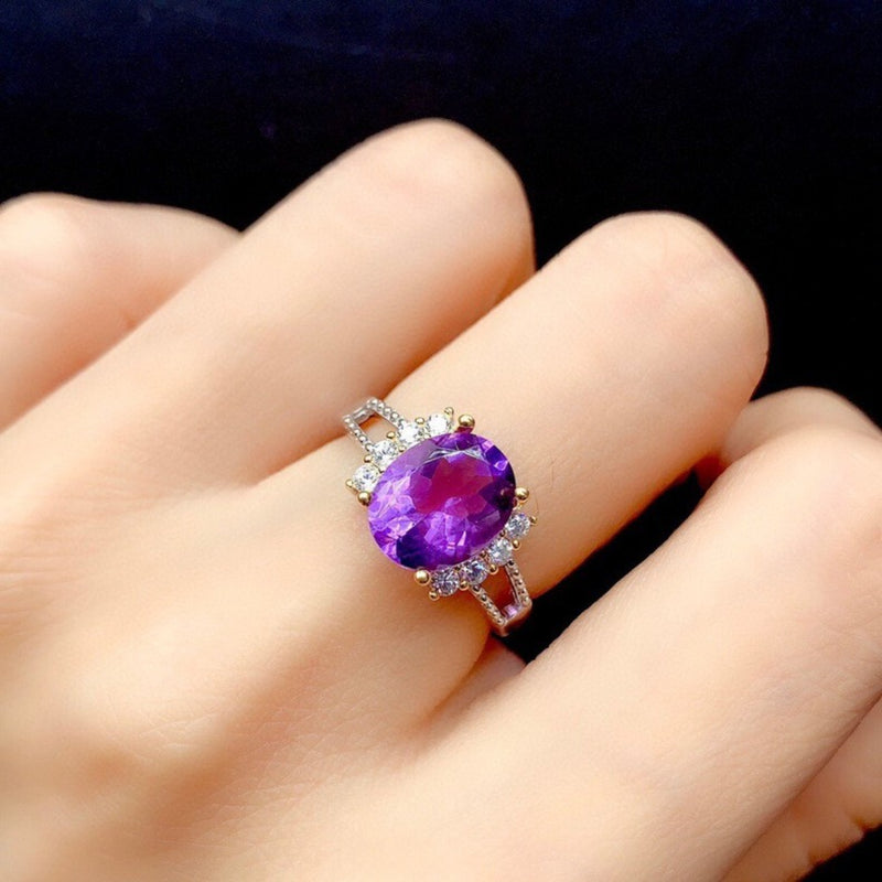 Silver-Plated Artificial Gemstone Ring