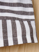 Striped Sleeveless Drawstring Romper