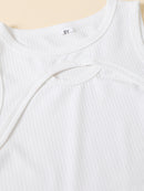 Girls Ribbed Tank and Skirt Set