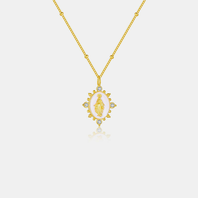 18K Gold-Plated Spring Ring Closure Pendant Necklace