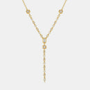 Inlaid Zircon Brass Pendant Necklace