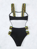 Cutout Wide Strap One-Piece Swimwear