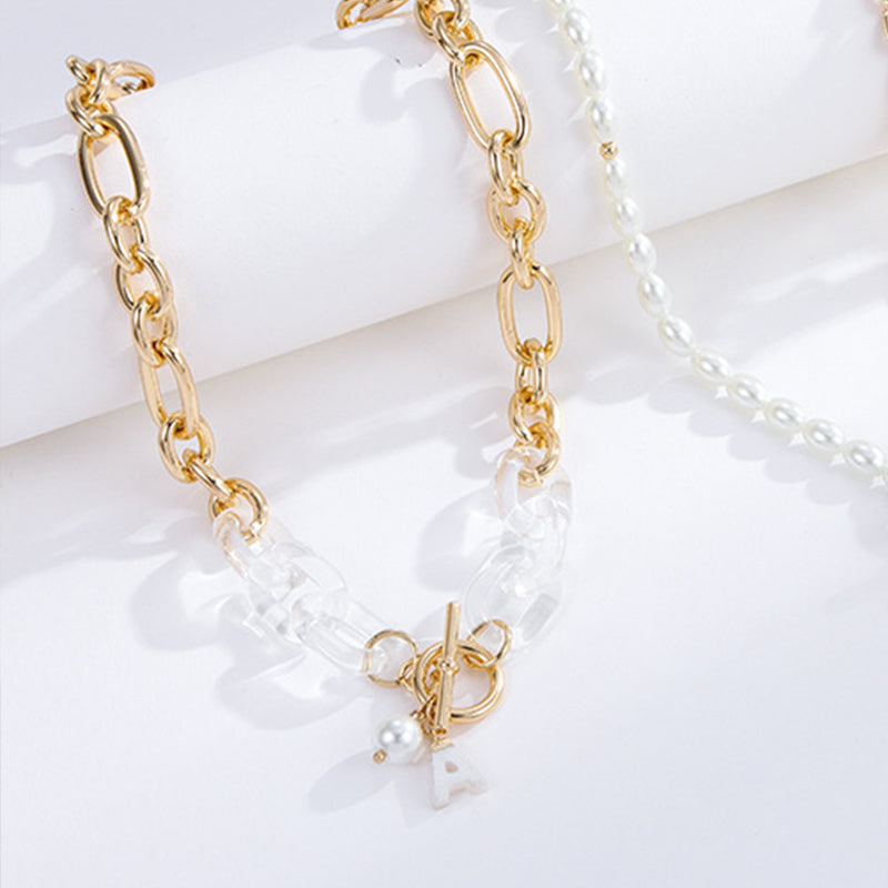 Gold-Plated Letter A Necklace