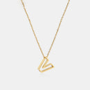 Stainless Steel Letter Pendant Necklace