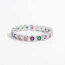 925 Sterling Silver Contrast Zircon Ring