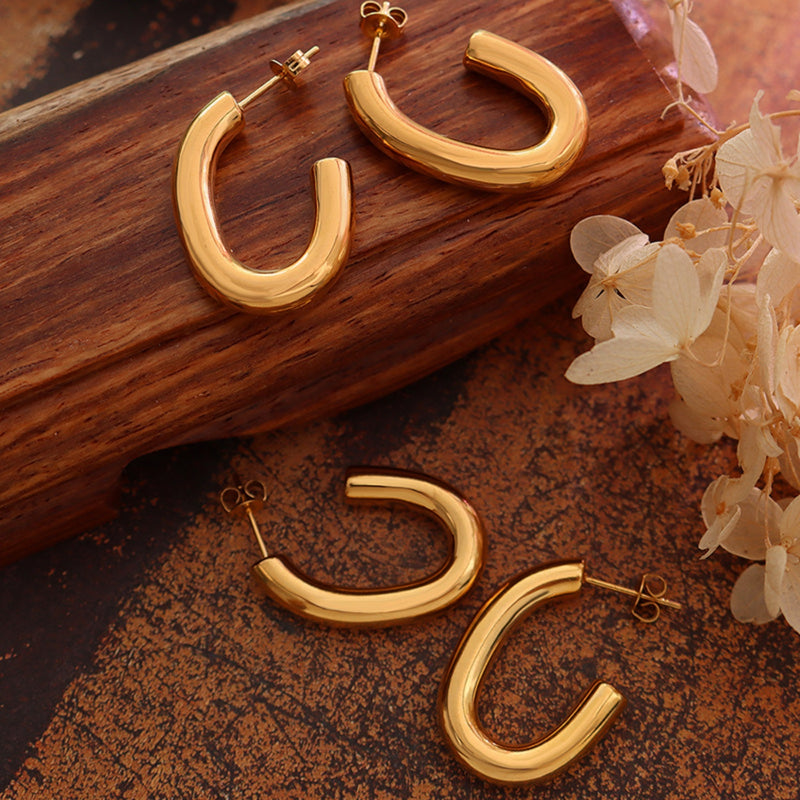 Titanium Steel Gold-Plated Earrings