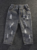 Distressed Elastic Waist Pants