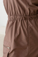 Tasha Apparel Adjustable Strap Waist Drawstring Cargo Midi Dress