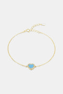 925 Sterling Silver Heart Shape Spring Ring Closure Bracelets