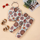 Printed Halter Neck Top and Pants Set