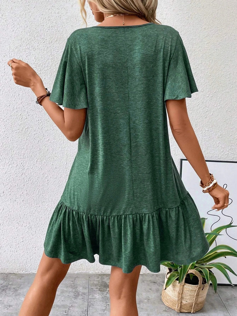 Round Neck Short Sleeve Tee Dress