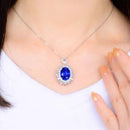 Platinum-Plated Zircon Pendant Necklace