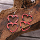 Cutout Heart Shape Wood Earrings