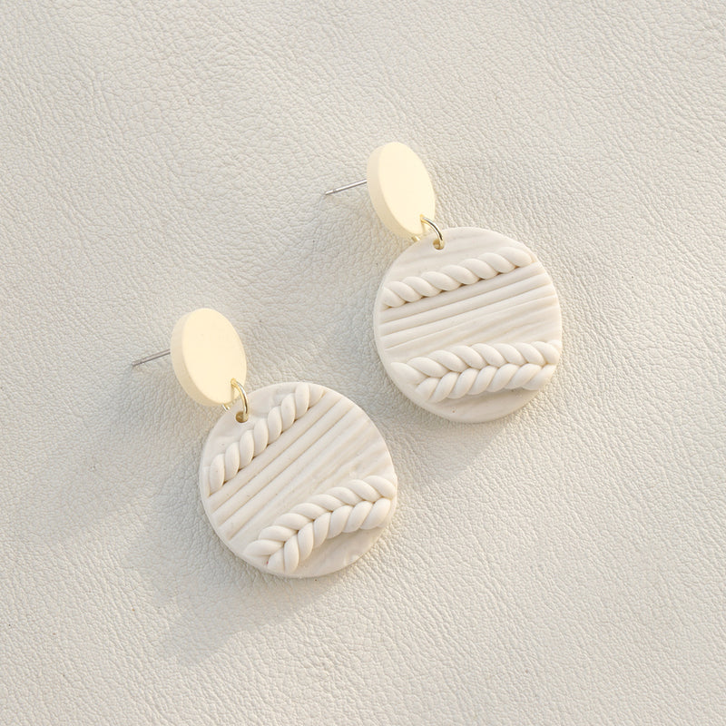 Soft Pottery Round Earrings