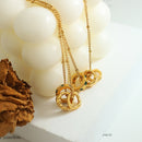 Titanium Steel Inlaid Zircon Pendant Necklace