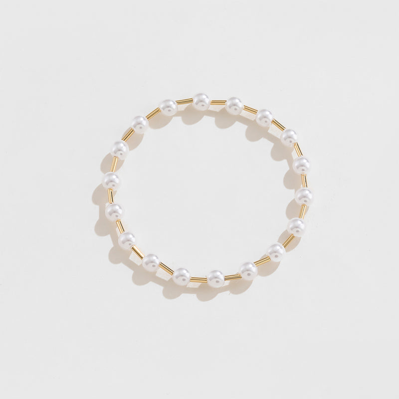 Gold-Plated Pearl Copper Bracelet