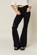 Judy Blue Full Size High Waist Distressed Flare Jeans