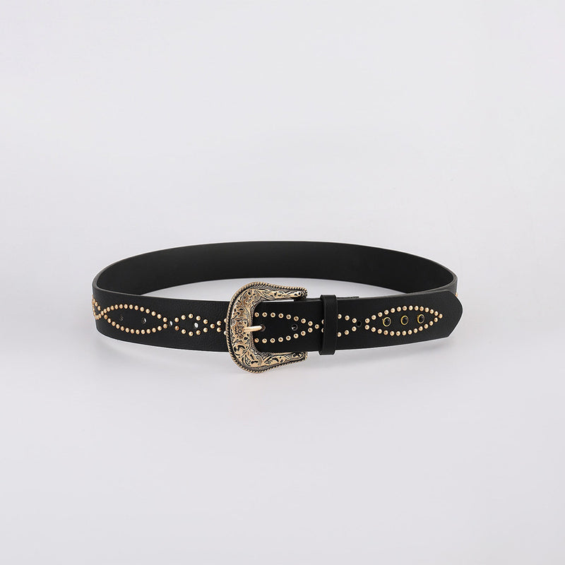 PU Leather Rhinestone Belt