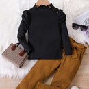 Knit Top and Tie Belt Pants Set
