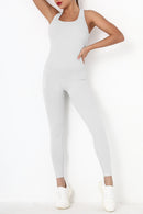 Crisscross Wide Strap Active Jumpsuit