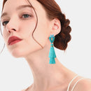 Tassel Bead Stainless Steel Dangle Earrings