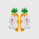Stainless Steel Beaded Rabbit Earrings