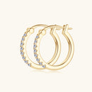 925 Sterling Silver Moissanite Huggie Earrings