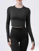 Round Neck Long Sleeve Active T-Shirt