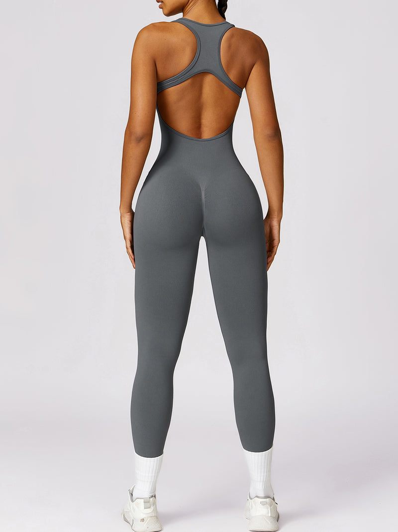 Basic Bae Sleeveless Cutout Racerback Active Jumpsuit