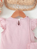 Ruffled Round Neck Mini Dress