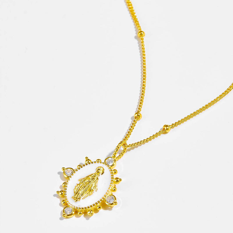 18K Gold-Plated Spring Ring Closure Pendant Necklace