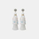 Layered Rice Bead Tassel Earrings