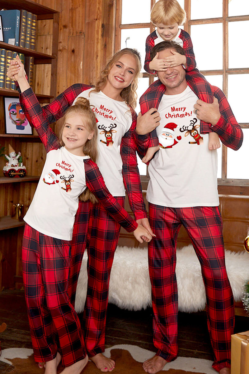 MERRY CHRISTMAS Graphic Top and Plaid Pants Set