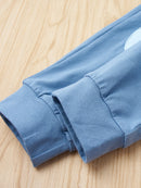 Round Neck Top and Contrast Pants Set