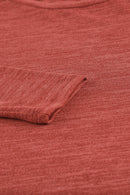 Round Neck Top and Drawstring Plaid Pants Lounge Set