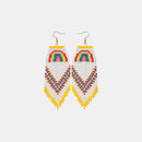 Rainbow Rice Bead Dangle Earrings