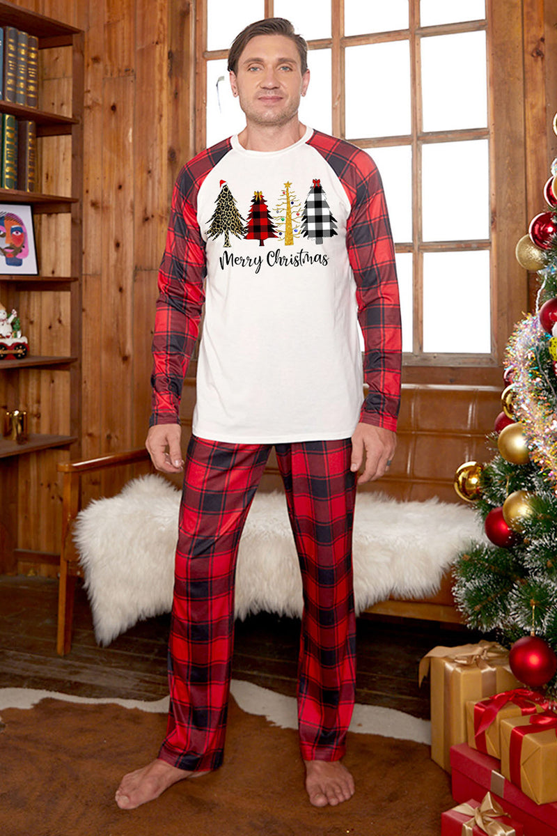 MERRY CHRISTMAS Graphic Top and Plaid Pants Set