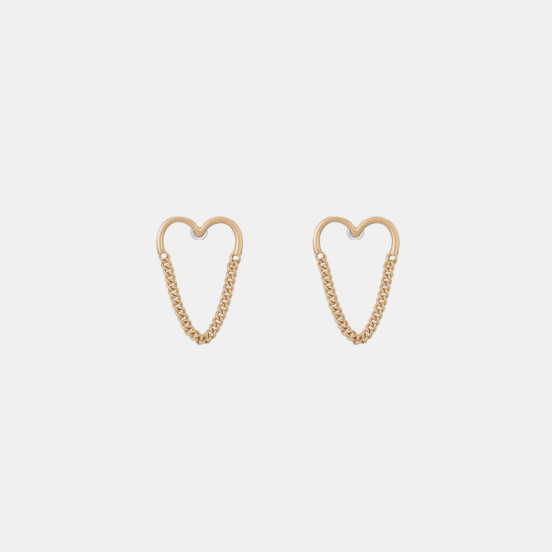 Heart Shape Gold-Plated Alloy Earrings