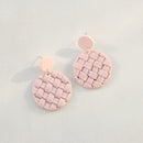 Soft Pottery Round Braided Earrings