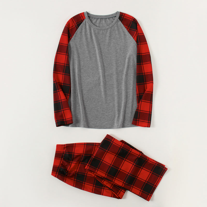 Raglan Sleeve Top and Plaid Pants Set