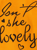 Letter Graphic Long Sleeve Bodysuit and Bow Leopard Pants Set