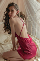 Crisscross Backless Lace Detail Teddy