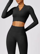 Zip Up Baseball Collar Long Sleeve Active Outerwear