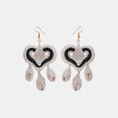 Cotton Thread Shell Heart Dangle Earrings