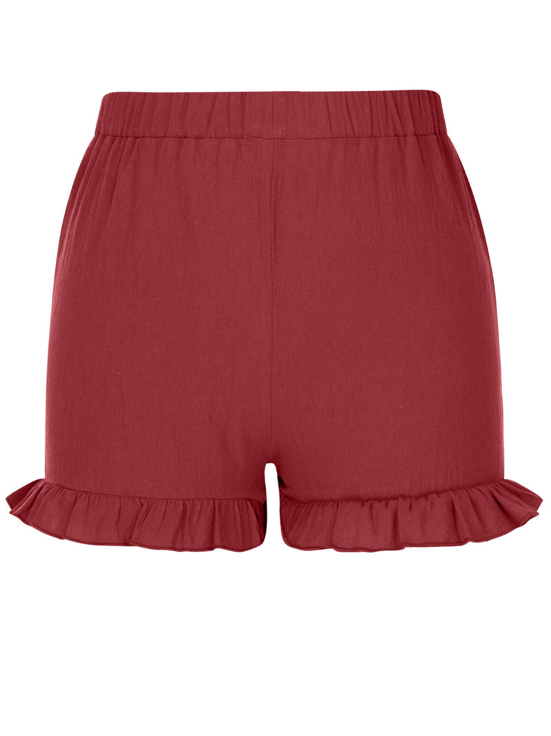 Frill Elastic Waist Shorts