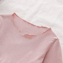 Girls Round Neck Ribbed Tulle Dress