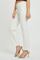 RISEN Full Size Mid-Rise Tummy Control Straight Jeans