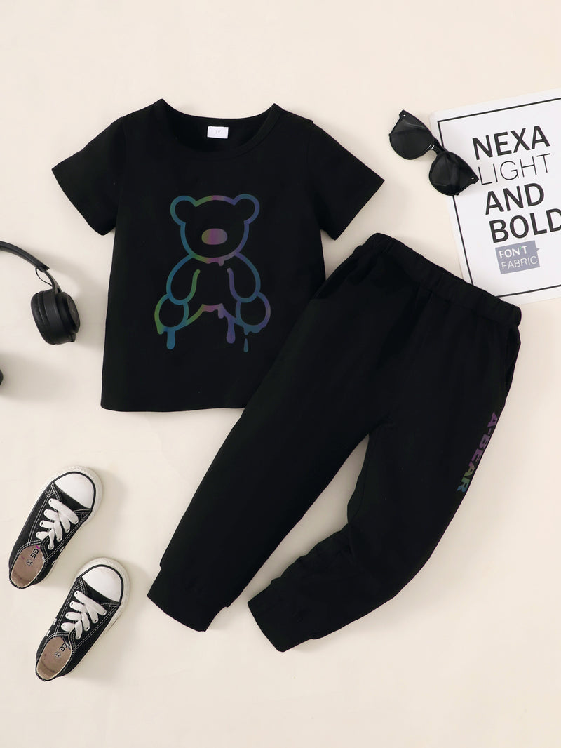 Boys Bear Graphic Tee and Joggers Set