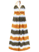 Tie-Dye Halter Neck Sleeveless Dress